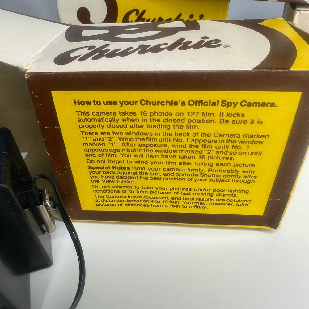 Vintage Set of 5 Churchie's Official Spy Camera Toys With Original Boxes