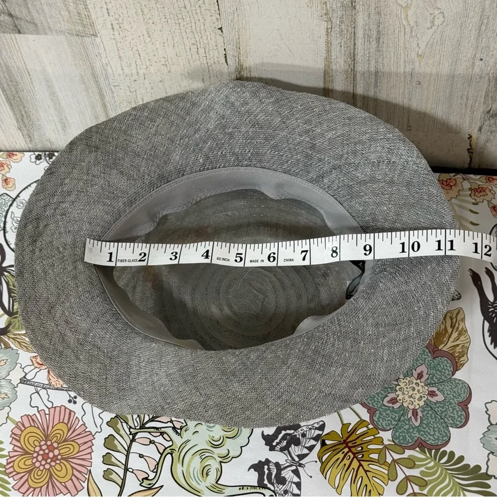 Ellen Tracy Gray Cloche Hat with Floral Accent
