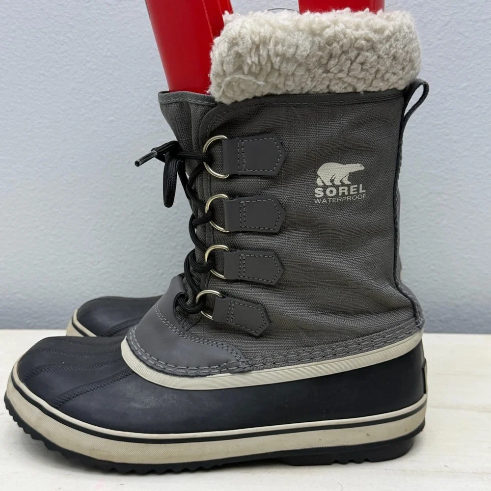Sorel Grey Carnival Waterproof Winter Boots Size 7.5
