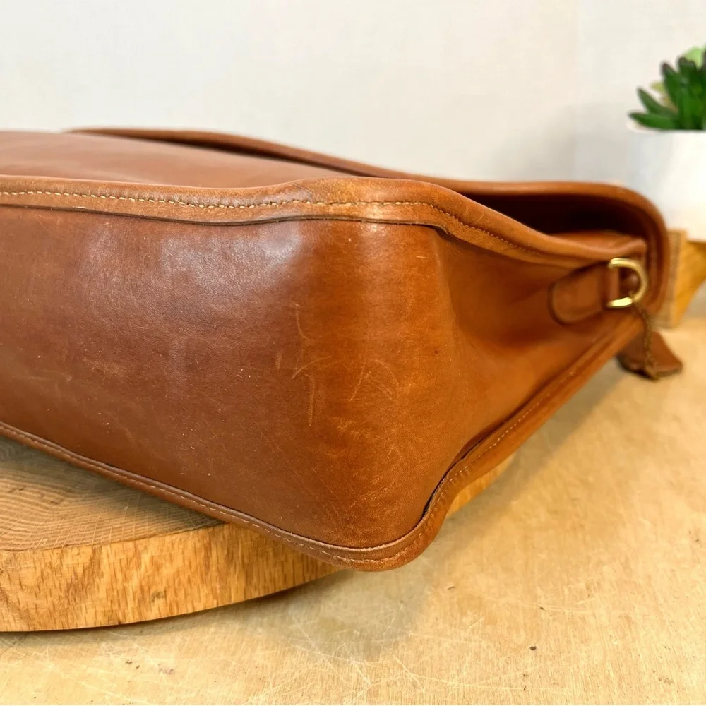 Vintage Coach USA Leather Flap Briefcase 1332-238 Brown Portfolio