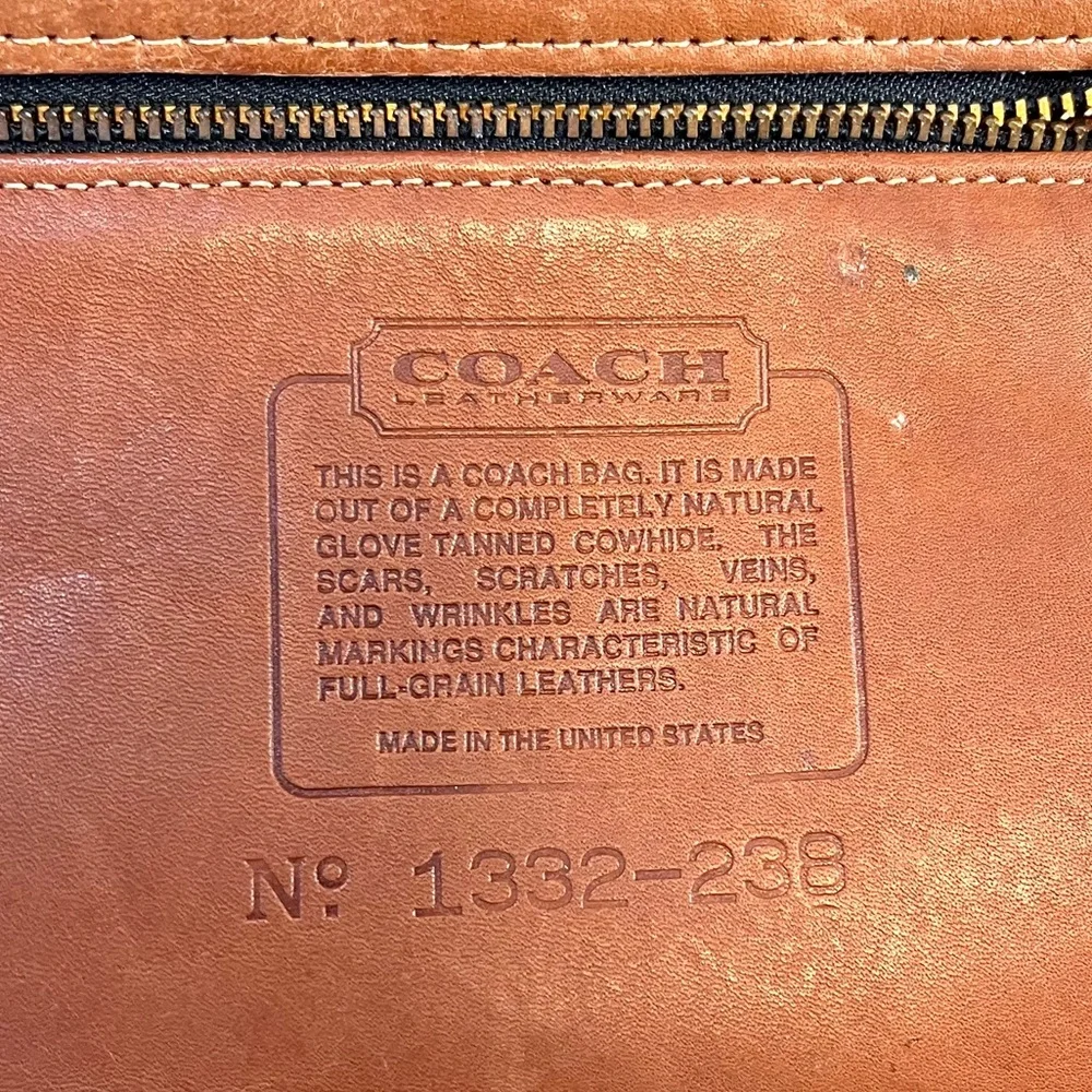 Vintage Coach USA Leather Flap Briefcase 1332-238 Brown Portfolio