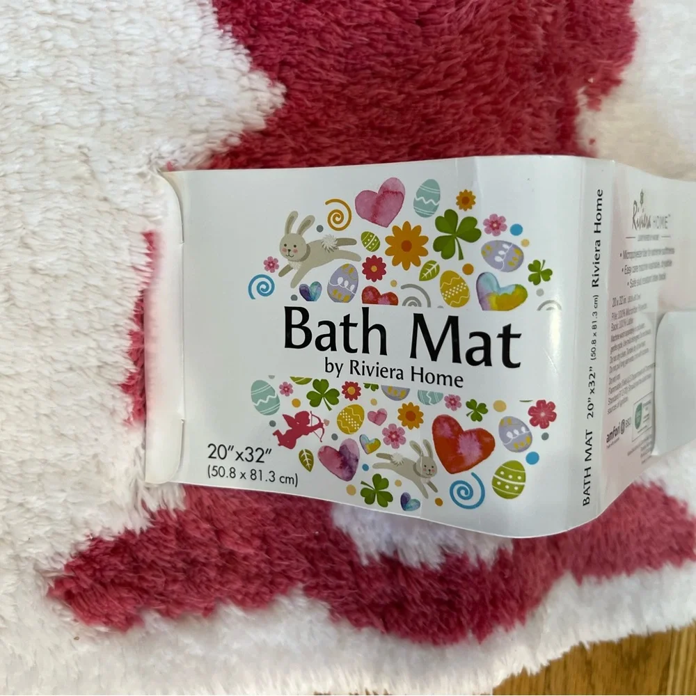NWT Riviera Home Pink Easter Bunny Bath Mat