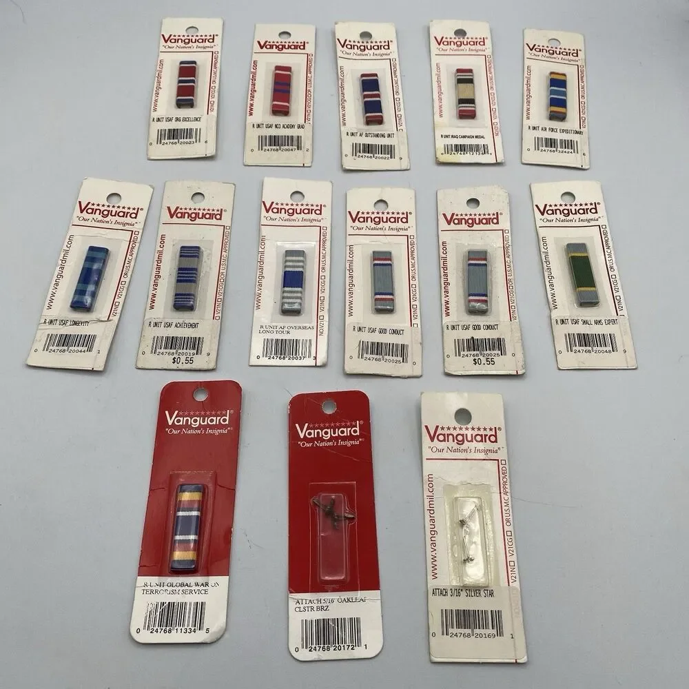 Mixed Lot US Vanguard Military Ribbon Bars Pins & Accessories Awards Collection