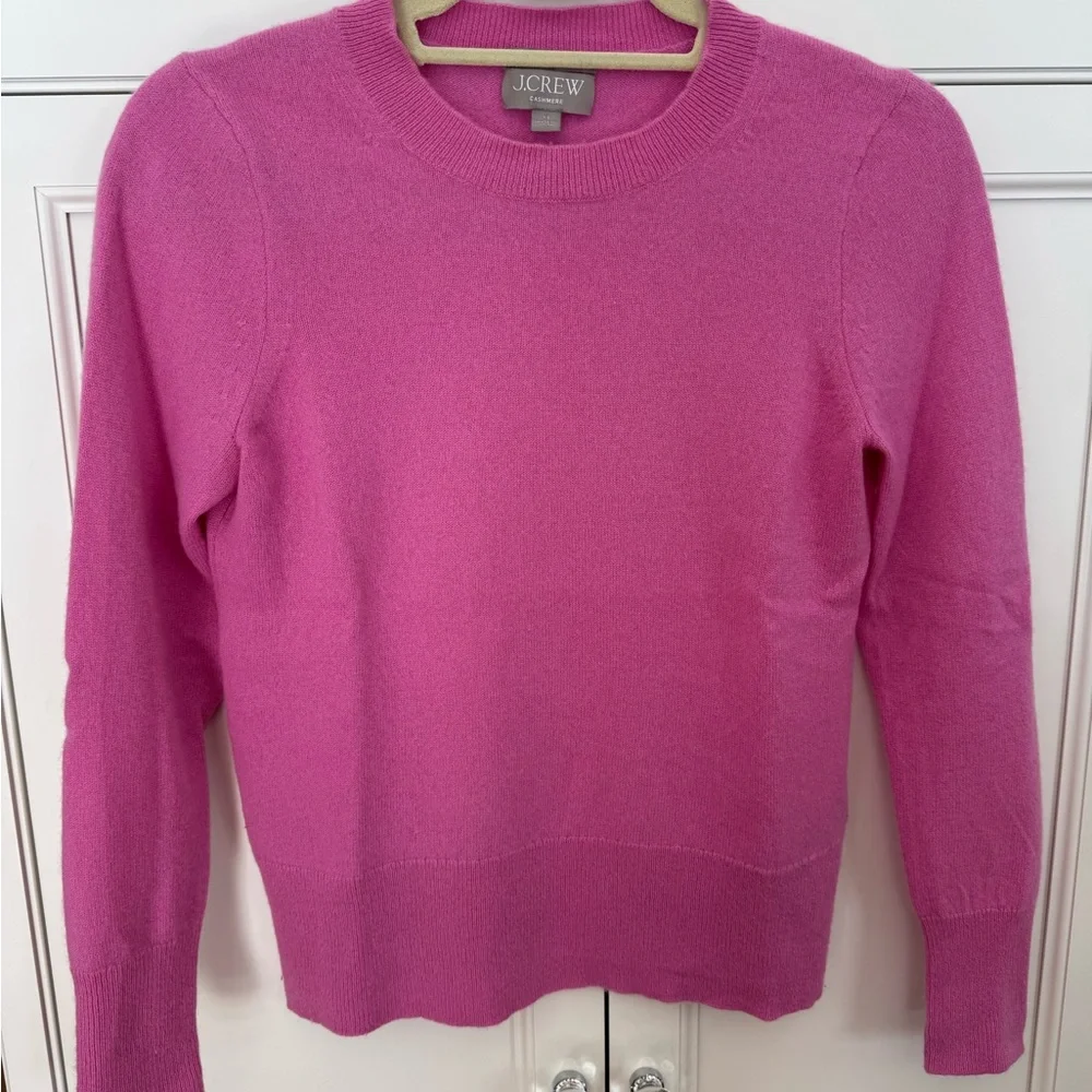 J. Crew Vibrant Pink Crew Neck Sweater