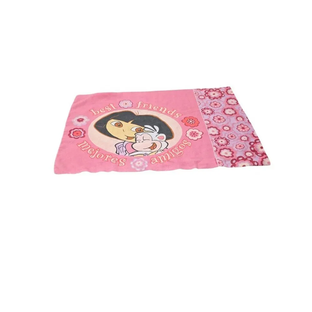 Dora the Explorer Pillowcase Standard Size Pink Boots Best Friends Vintage 2002