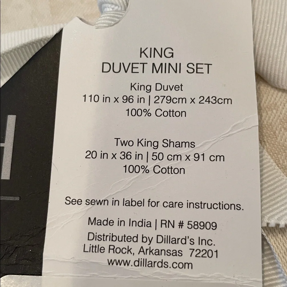 LUXURY HOTEL Callix King Duvet Cover Mini Set | NIP