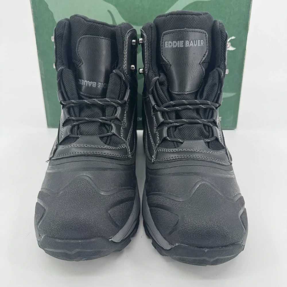 NEW Eddie Bauer Riley Winter Boots MENS Black Lace Up Water Resistant SIZE 11