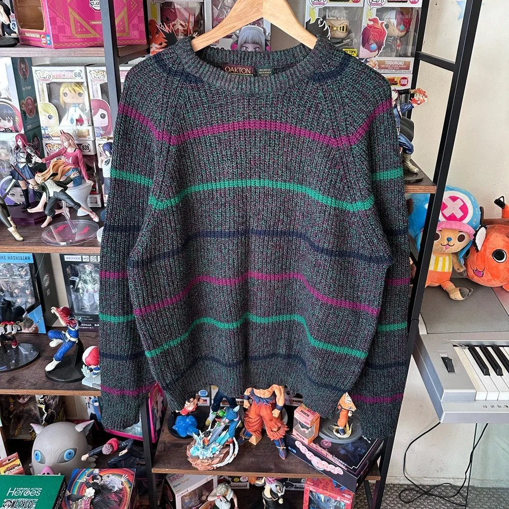 Vintage Oakton Limited Multicolored Striped Sweater Men’s L Knitwear