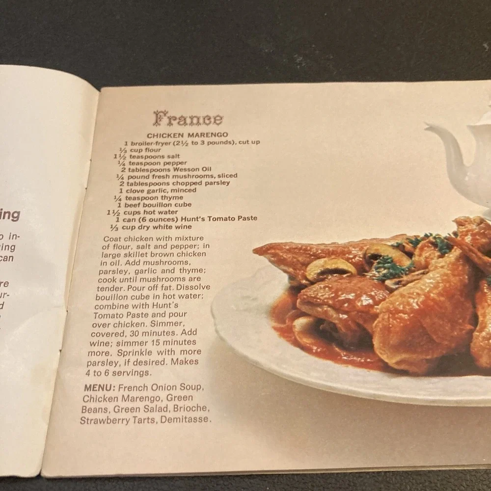 Hunts Tomato Advertisement Brochure 20 Foreign Accent Dinners Simple Meal Recipe