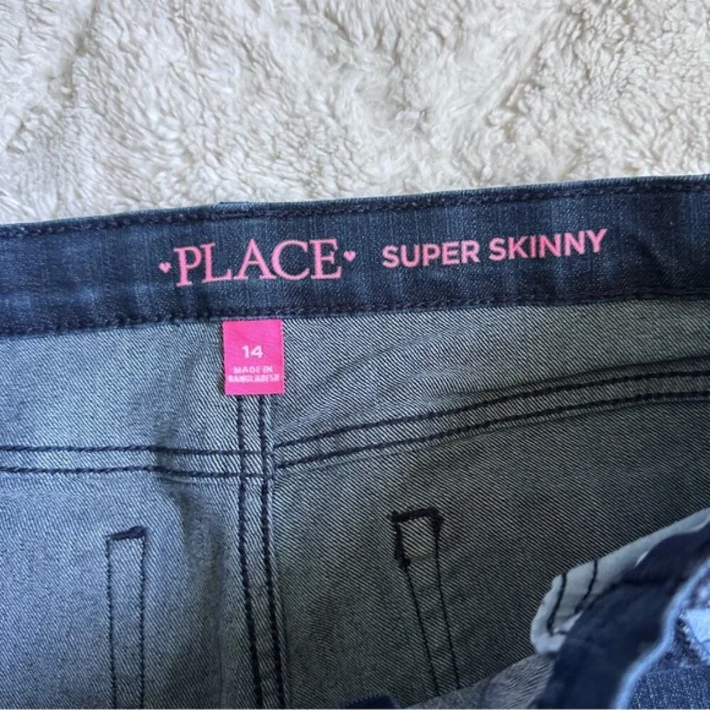 The Children's Place | Denim Blue Girls' Super Skinny Jeans | Size 14