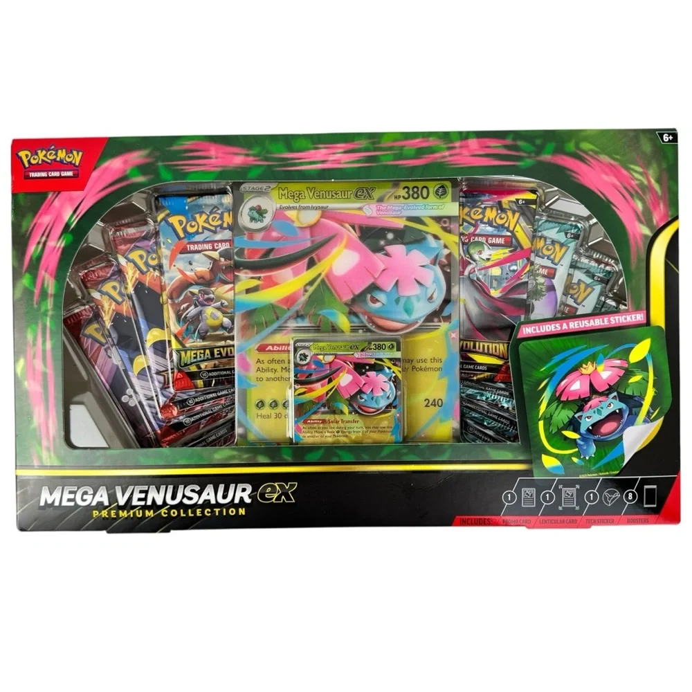 Pokemon Mega Venusaur EX Premium Collection Box Trading Card Game Booster Packs