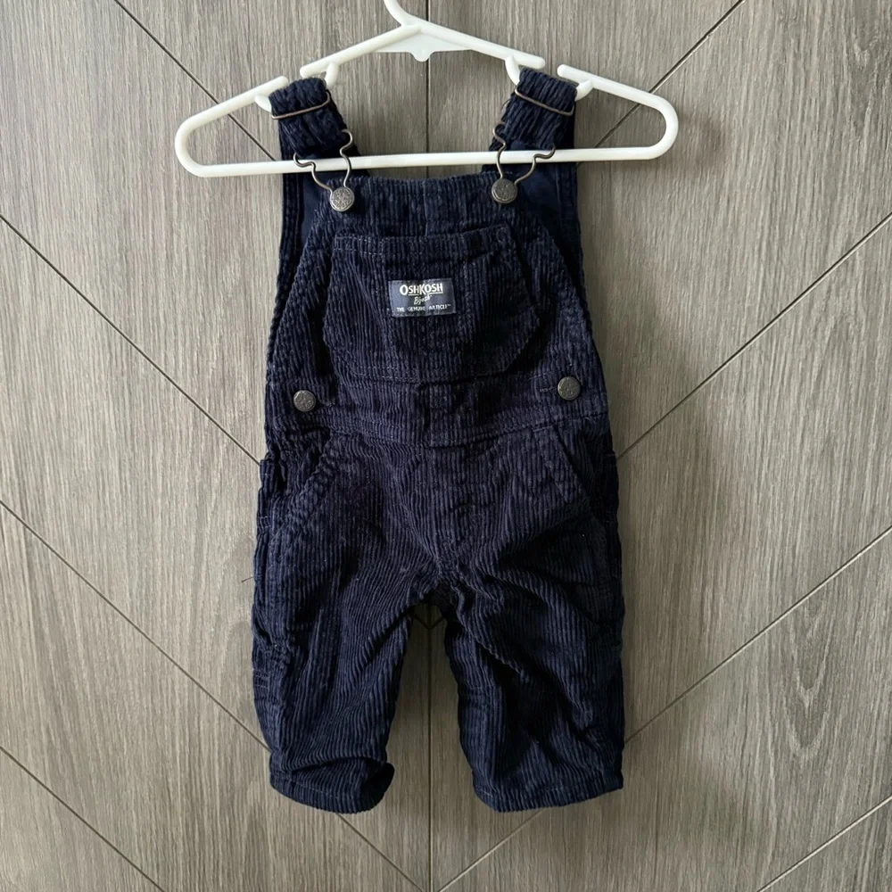 OshKosh B'gosh Dark Black Baby Corduroy Overalls