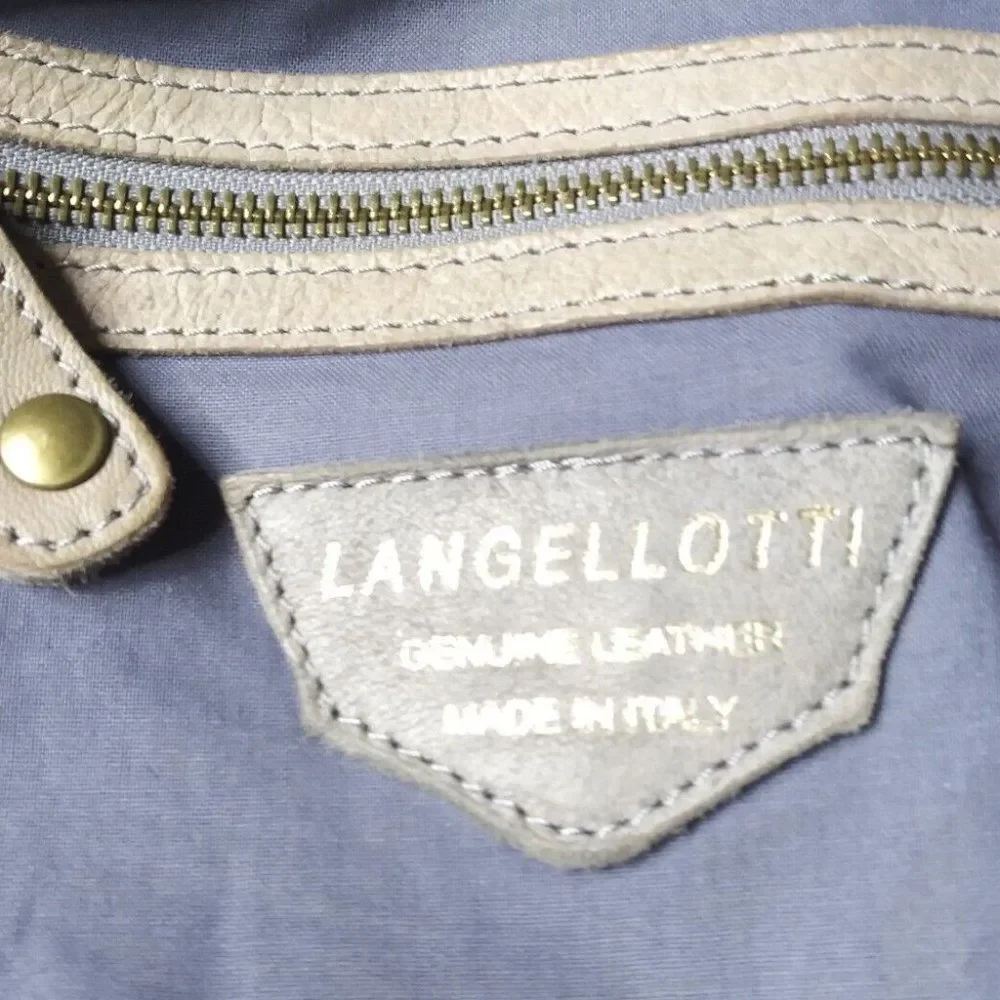 LANGELLOTTI Woven Leather Tote Bag Large Italian Leather Handbag Retail $375