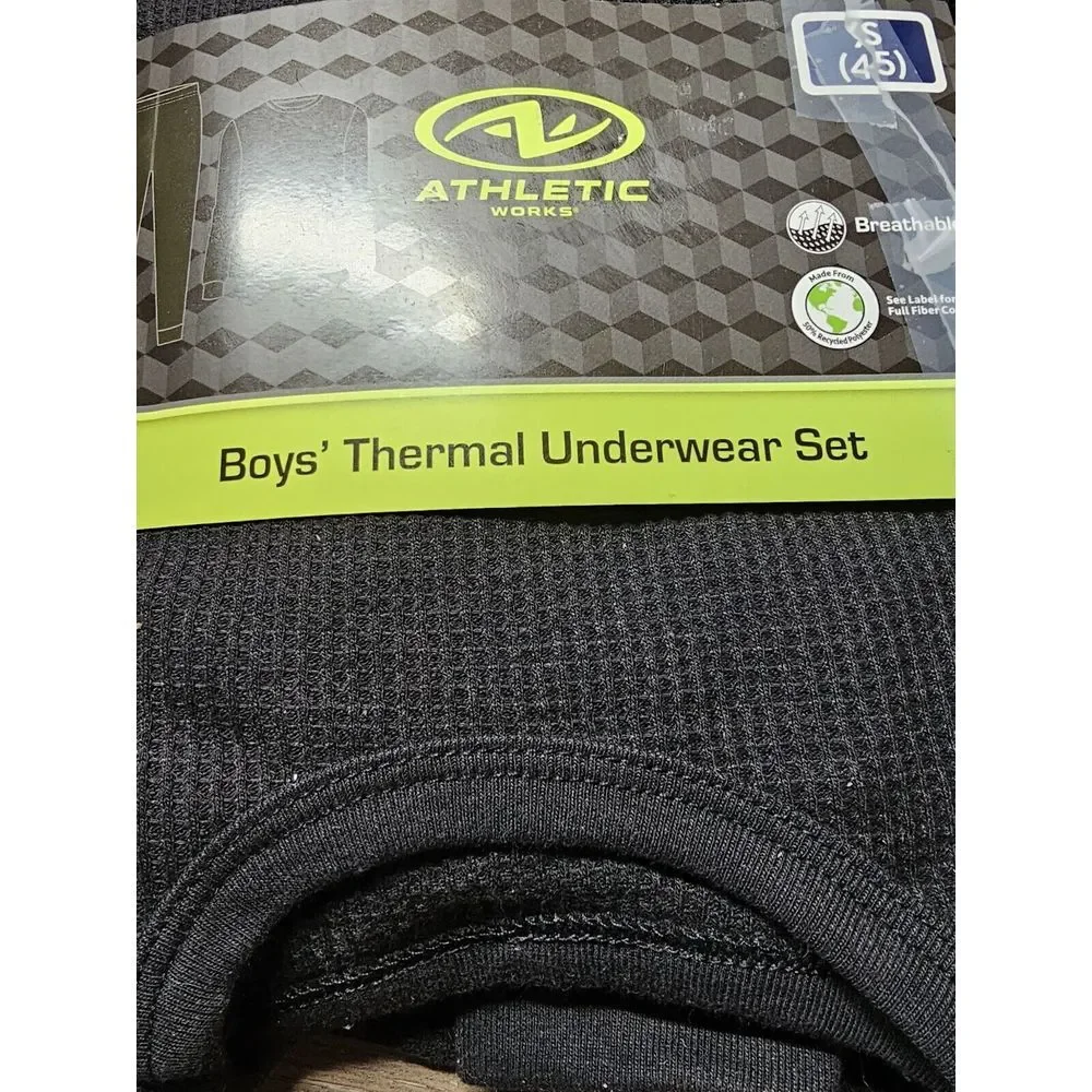 Athletic‎ Works Youth Boys' 2-Piece Waffle Thermal Layering Underwear Set Sz L