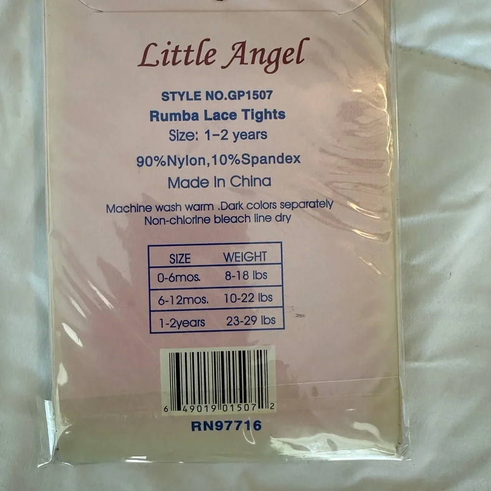 Little Angel Rumba Lace Tights White Size 1-2Y