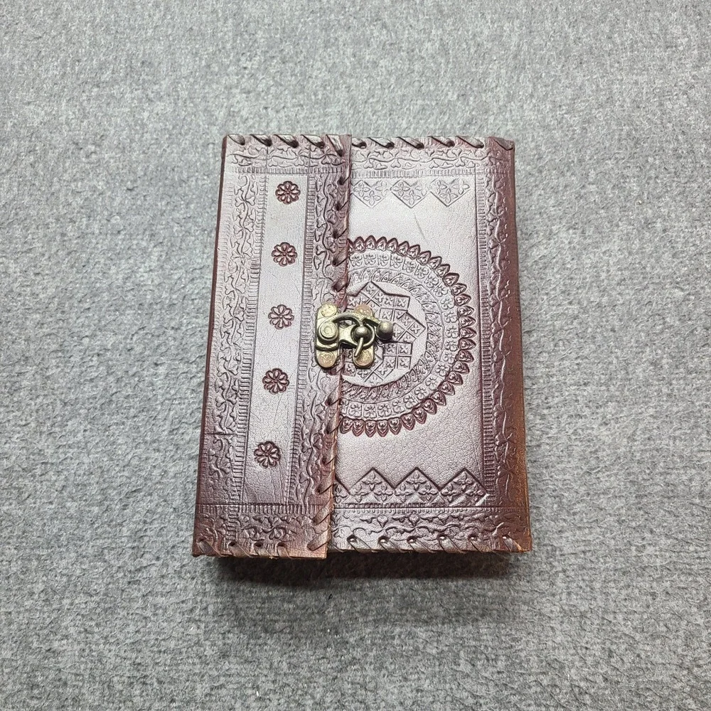 Handmade Embossed Leather Journal‎ Notebook Diary with Clasp Closure