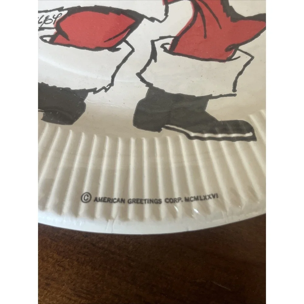 Amer Greetings Christmas Santa 1970s (3)Paper Plates 9 Inch/7 Inch New In Film