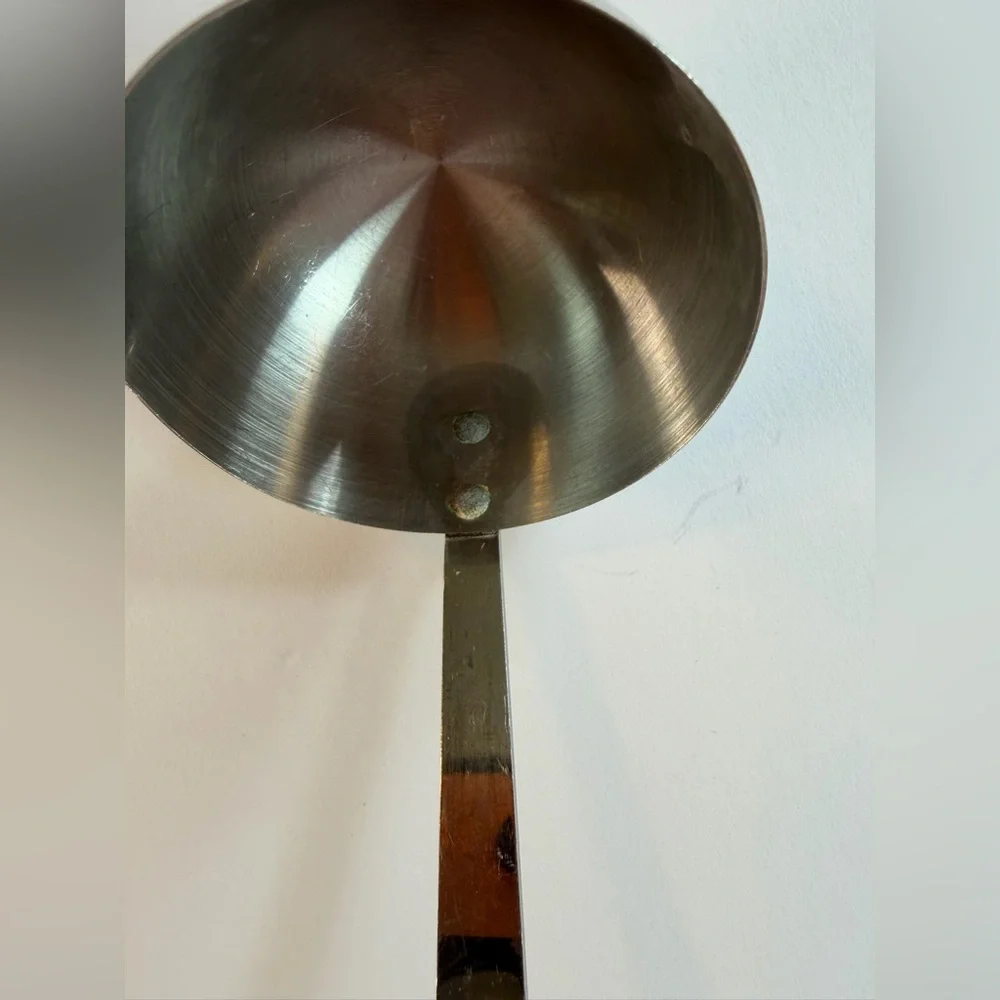 Vintage Kitchen Japan Stainless Steel 11” Spout Ladle w/ Wood Handle