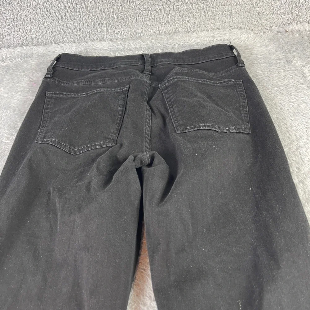 J.Crew Denim Black Straight Leg Button Fly Jeans Womens 29 High Rise Stretch