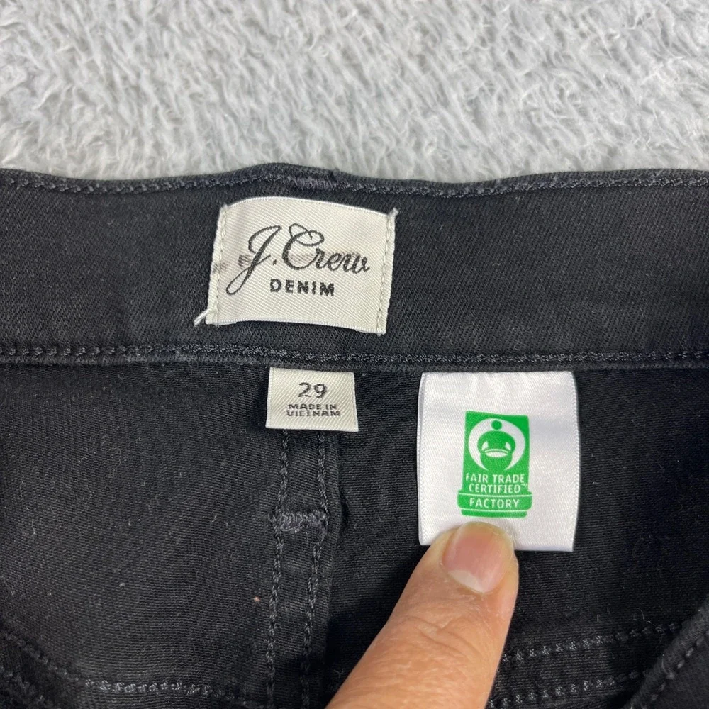 J.Crew Denim Black Straight Leg Button Fly Jeans Womens 29 High Rise Stretch