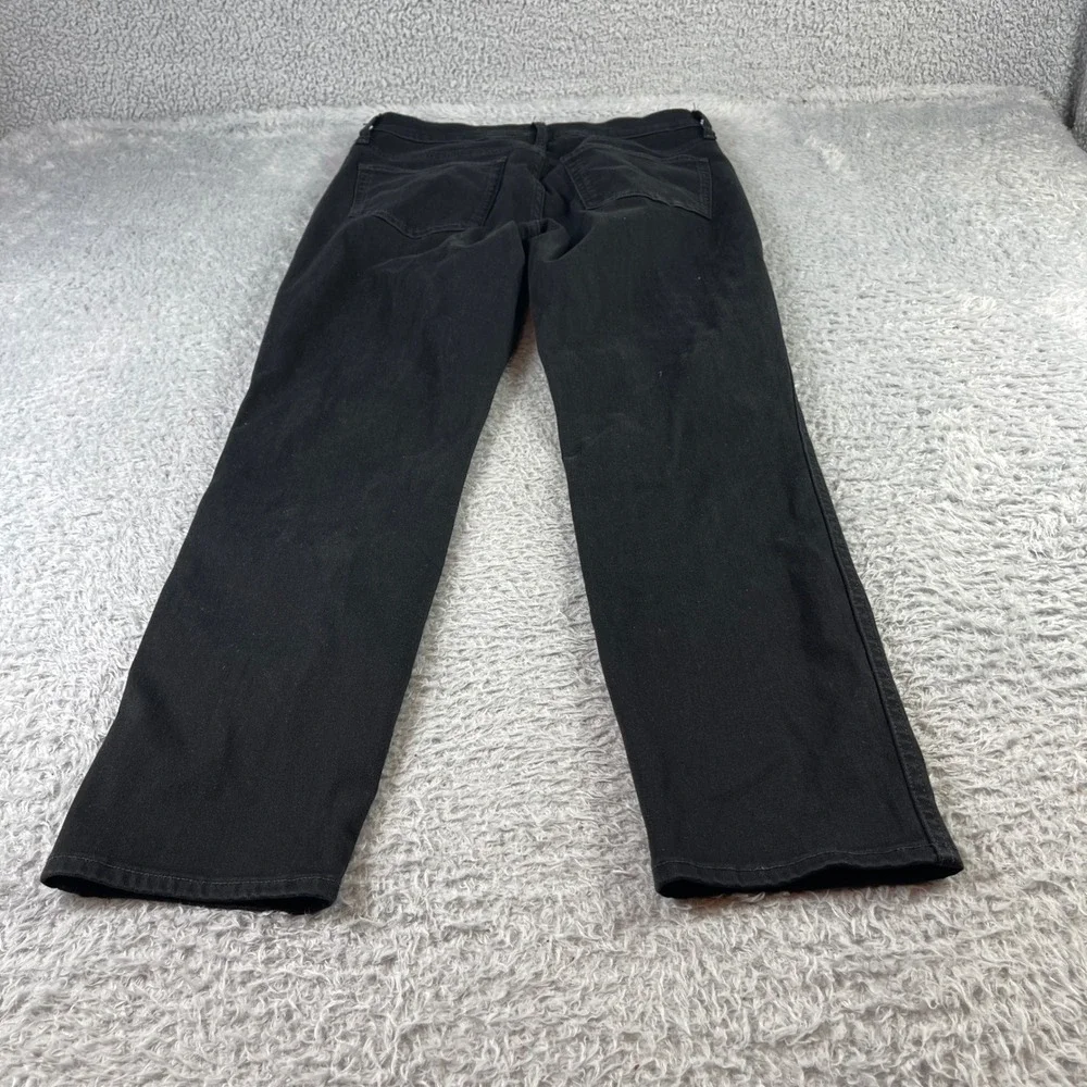 J.Crew Denim Black Straight Leg Button Fly Jeans Womens 29 High Rise Stretch