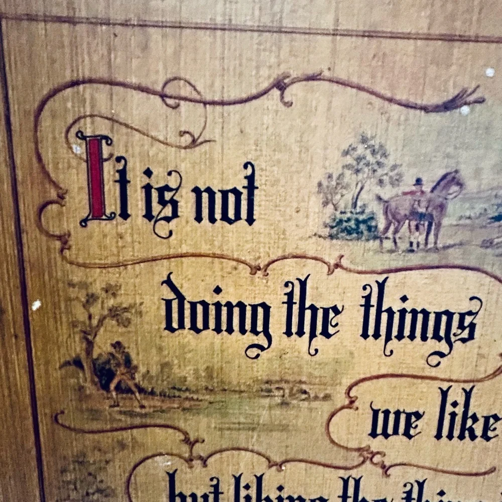 Vintage 1920s Decoupage on Wood Inspiration Blessings Cottagecore Grannycore