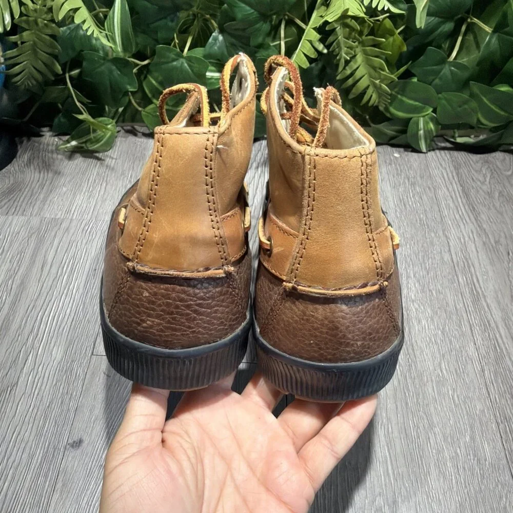 Polo Ralph Lauren Delmont Mens 11.5 Shoes Brown Leather Lace Up Ankle Boots Vtg