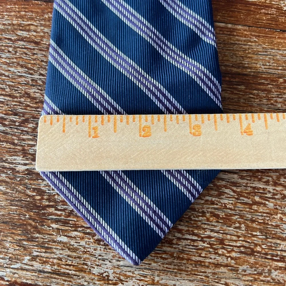 Brooks Brothers Basics Silk Tie Navy Stripes Made in USA