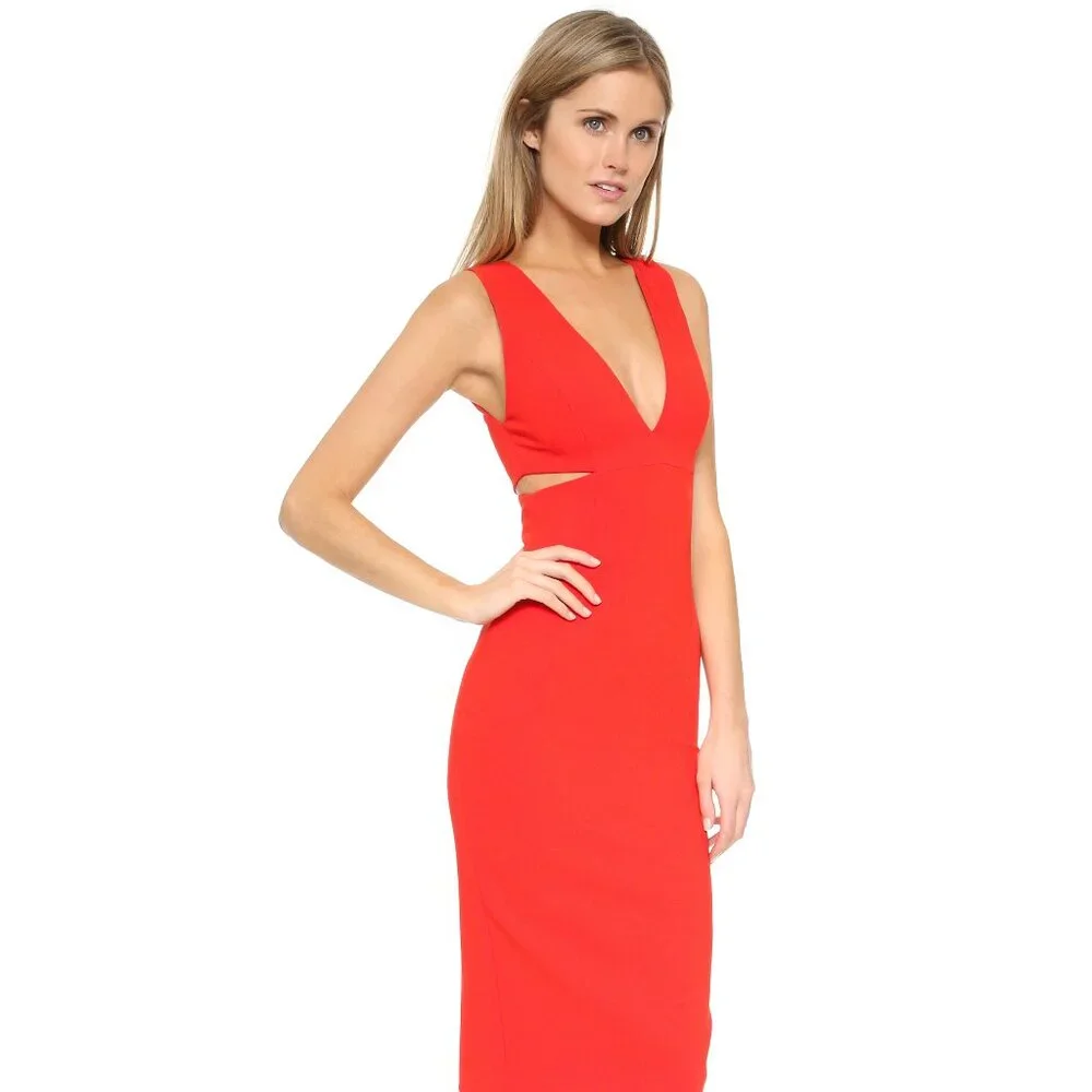 Alice + Olivia Riki Fitted Dress With Waist Cutout ASO Hanna Marin