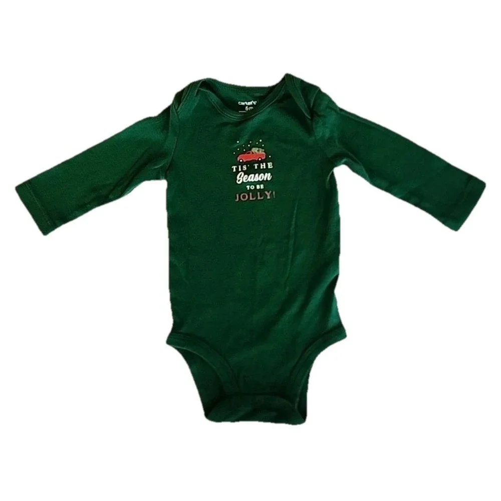 Carters 3-pc Holiday Winter Long Sleeve Bodysuits & Pant Set Baby Boy Sz 6 Mos