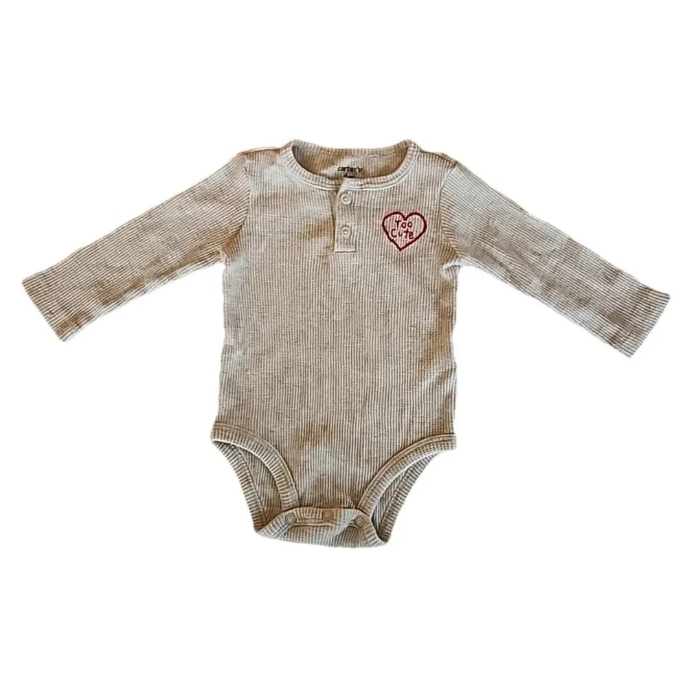 Carters 3-pc Holiday Winter Long Sleeve Bodysuits & Pant Set Baby Boy Sz 6 Mos