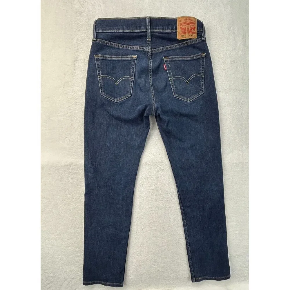 Levi's 559 Men Jeans 34x34 (Actual 34x 32) Relaxed Fit‎ Straight Leg Denim Blue