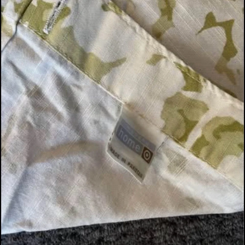 Target Home fabric shower curtain 69” wide 66”long green modern cotton ginkgo