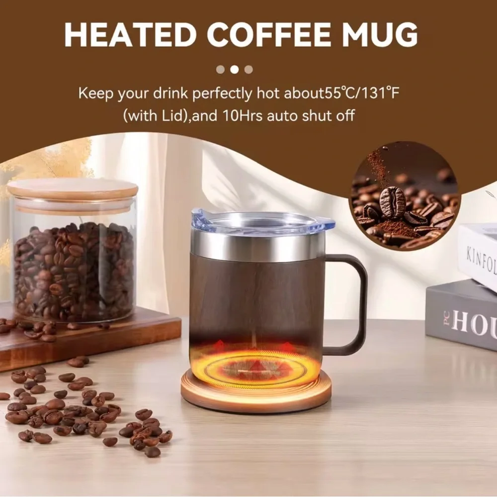 Bamboo Shell Mug Warmer Set - Brown coffee mug