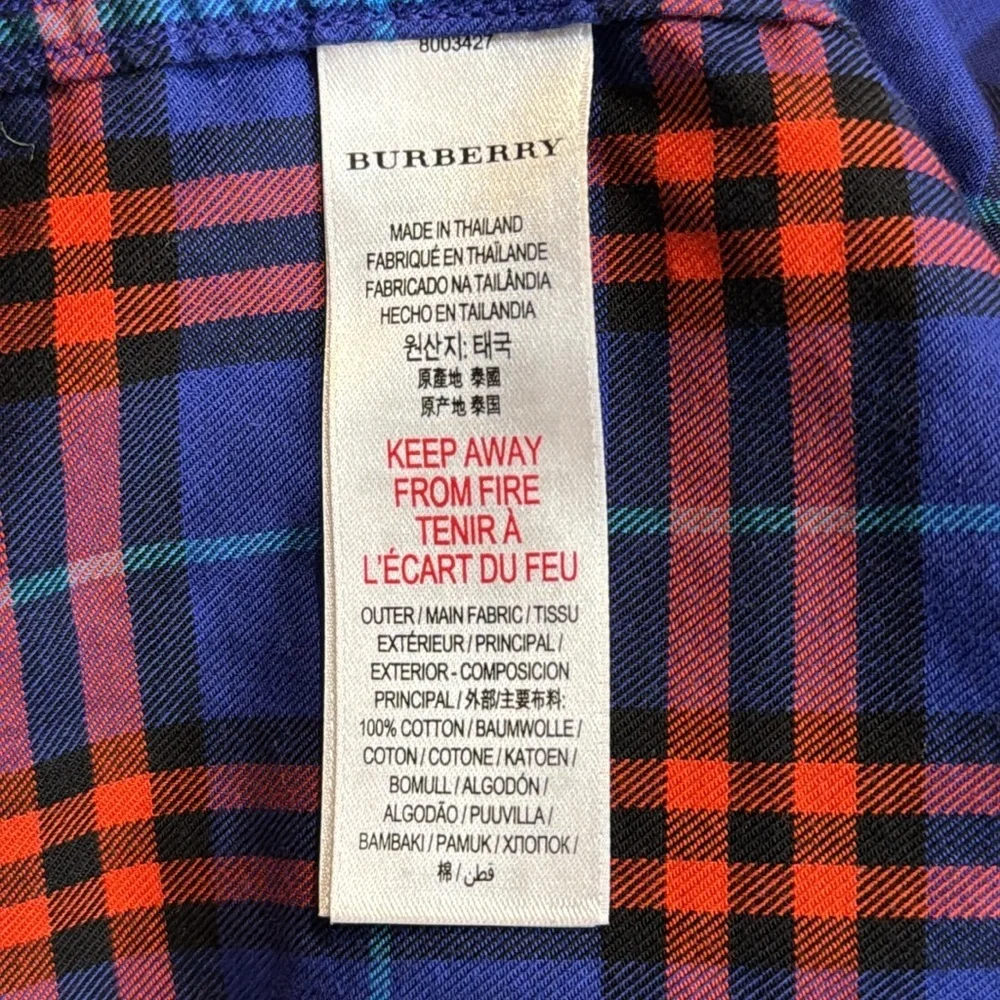 BURBERRY Boys 14 Button Up Plaid Dress Shirt