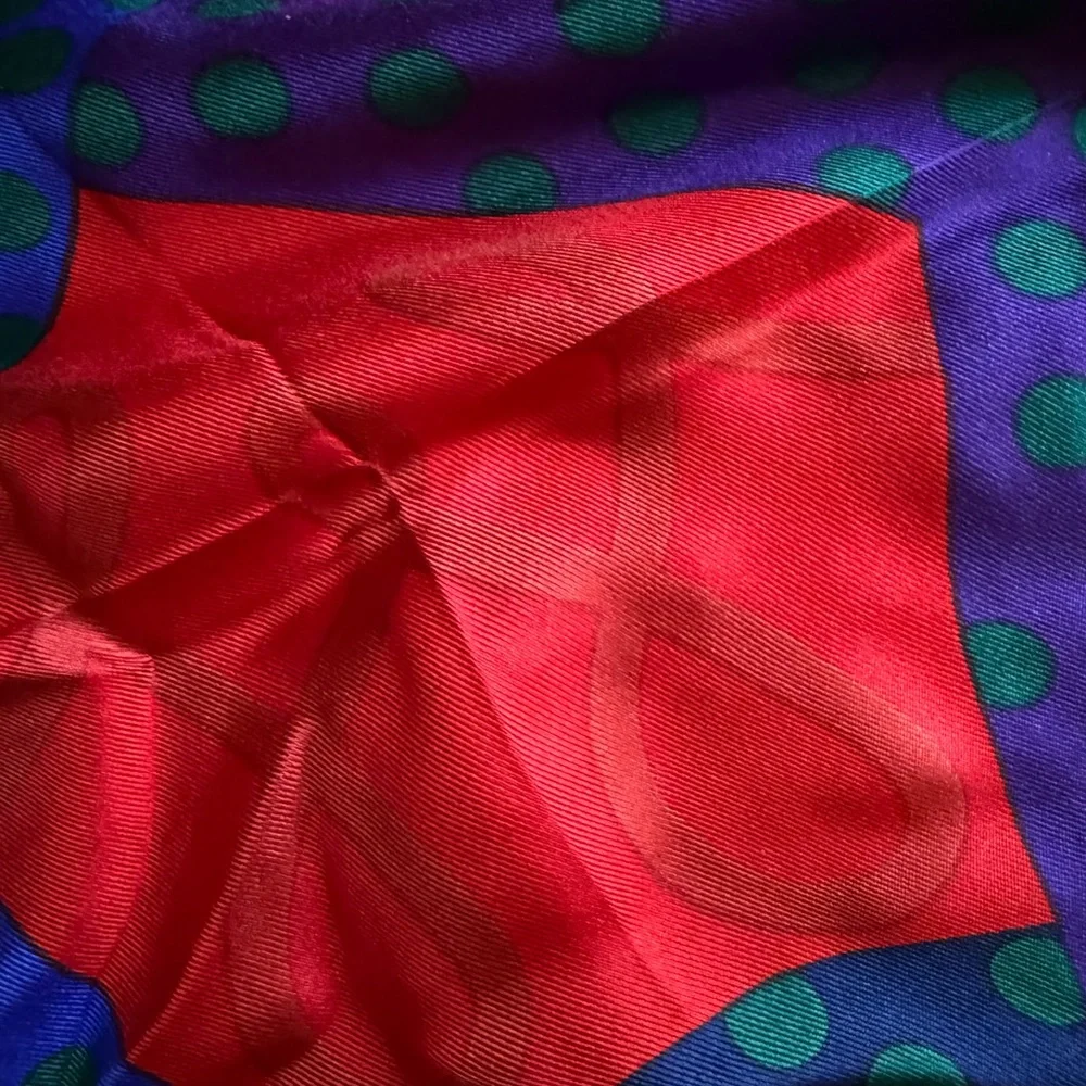 Perry Ellis Red and Blue Patterned Scarf