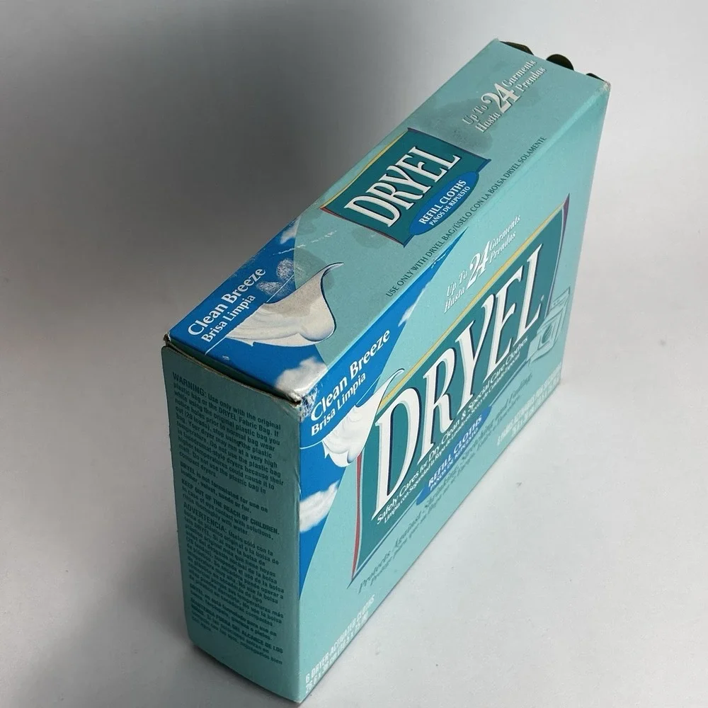 Dryel Clean Breeze 6 Dryer-Activated Refill Cloths 24 Garments Box NEW SEALED