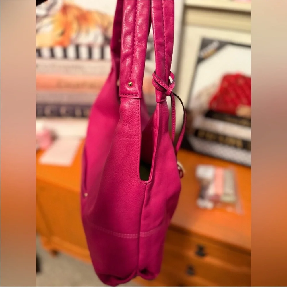 Michael Kors Fuchsia Leather Hobo Bag