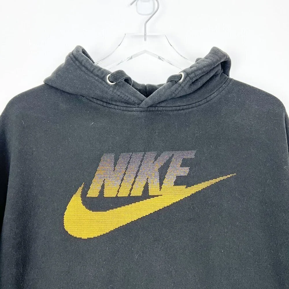 Nike Hooded Sweatshirt Men's XL Black Orange Futura Pullover Graphic Hoodie