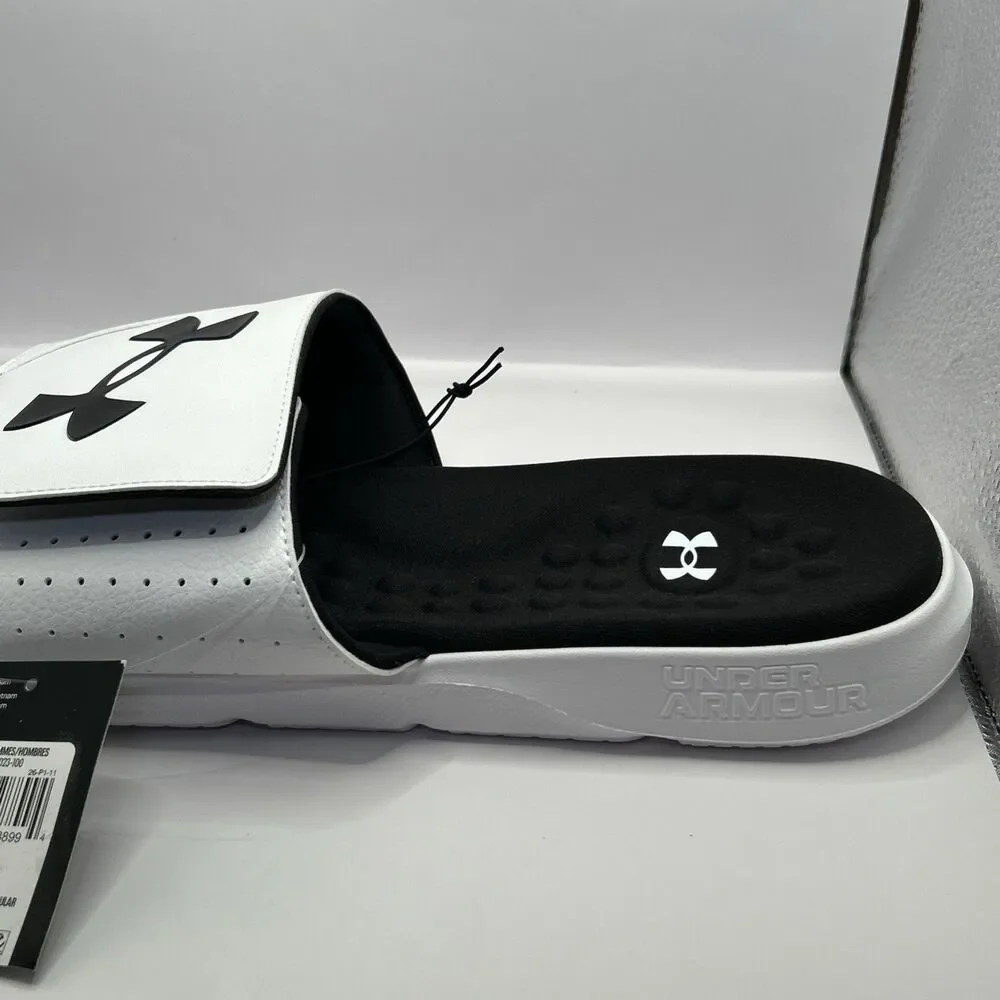 Under Armour Ignite Pro Slide Sandals Black White Men’s 17 UA Comfort NWT