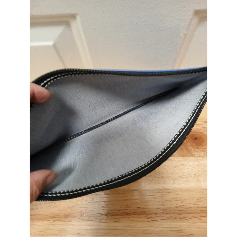 First Financial Bank Zippered Pouch Bank Deposit Bag F1RST Blue Bag 10.5