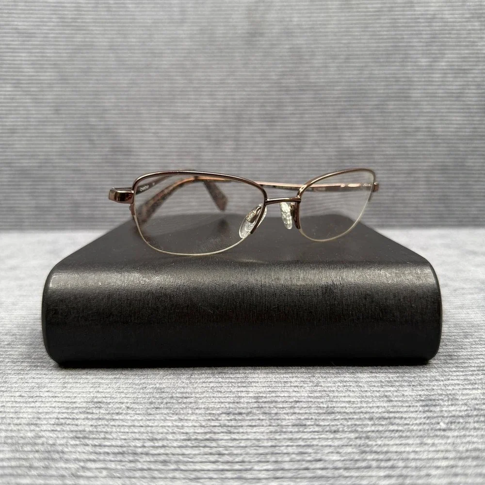 Bebe Over The Top BB5107 Y2k Eyeglasses Shiny Brown 210 Leopard Print 52-18-135