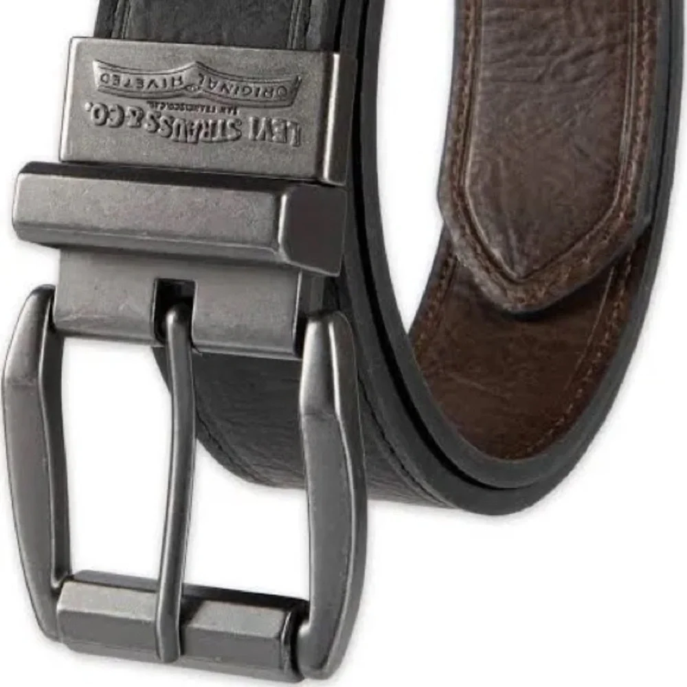 New Levi's Men's Putnam Reversible Belt,Black/Brown,54/56