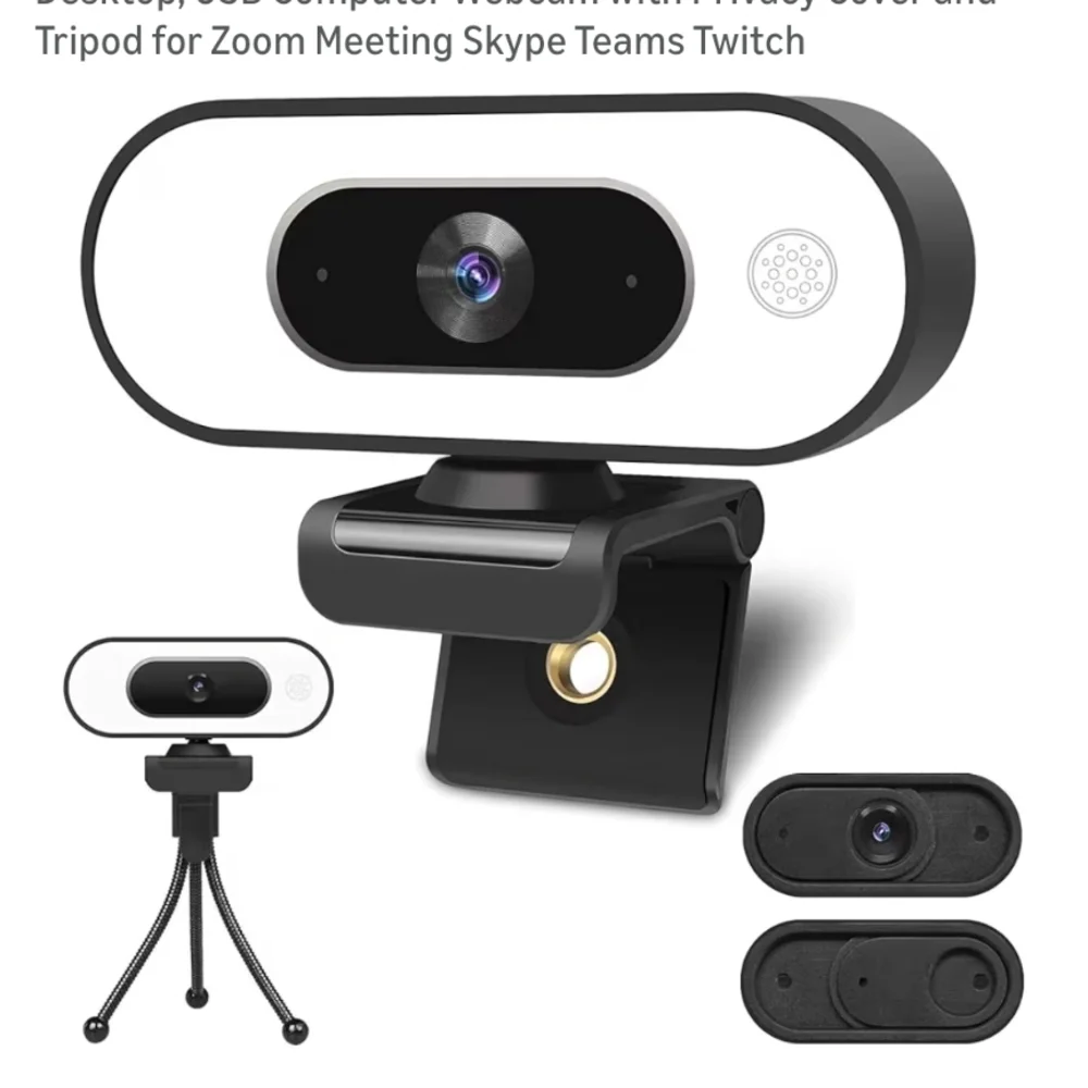 HD Webcam with Privacy Cover and Tripod