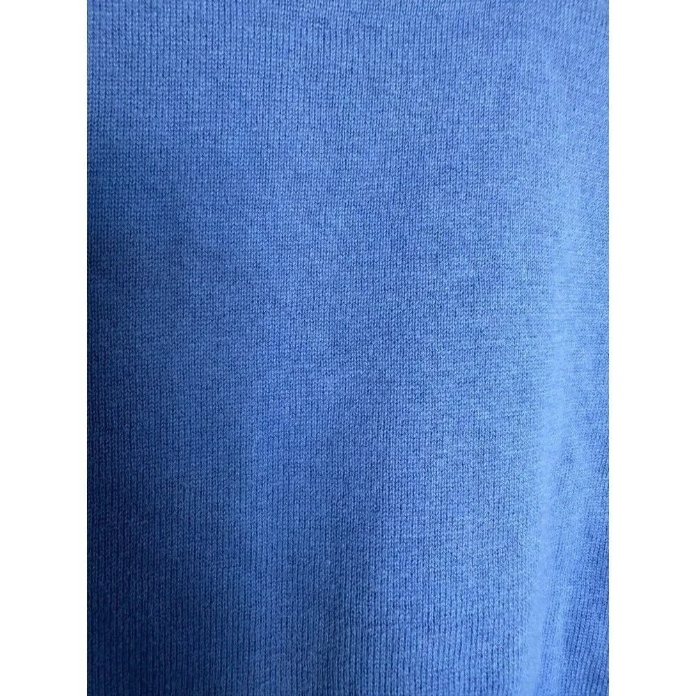 Johnnie-O Men's Cotton Wool Blue V-neck Sweater with Elbow Patch M Preppy