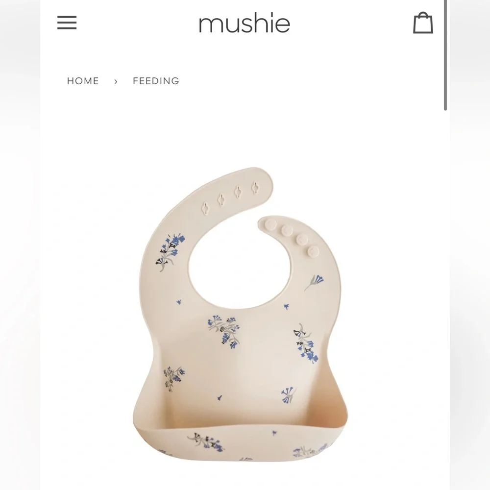 Mushie Silicone Bib (Lilac Flowers)