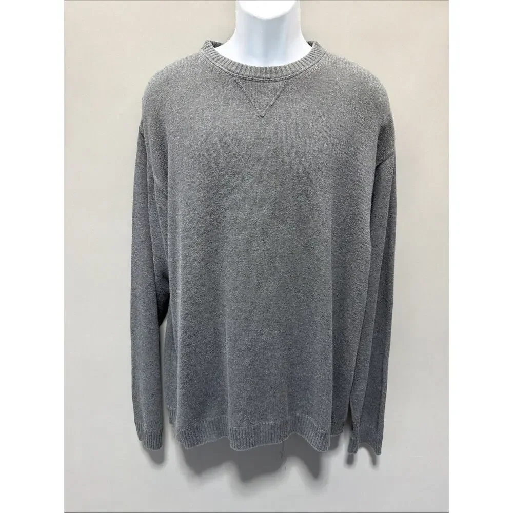 Vintage Y2K GAP Pullover 100% Cotton Sweater XL Gray neck Preppy Minimalist 2003