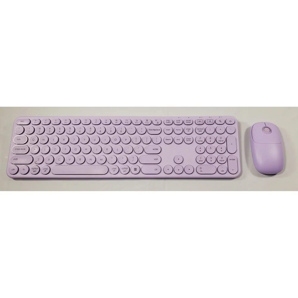 Purple Seenda Wireless Bluetooth Keyboard Mouse Multi-Device Rechargeable SK73-3