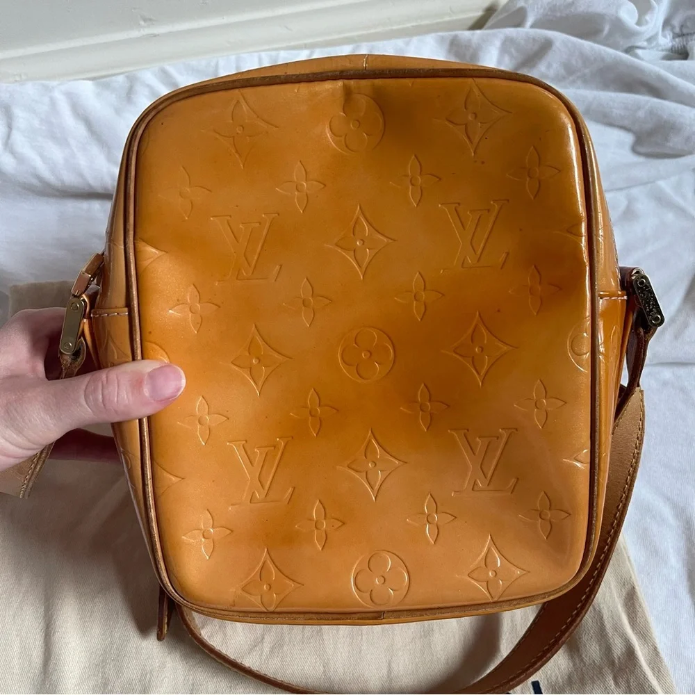 LOUIS VUITTON Monogram Crossbody Vernis Wooster LV Golden Yellow Dustbag 1990s