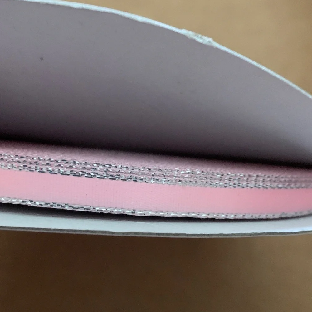 Pink Roll Satin Ribbon with Silver Edging 50 yds.